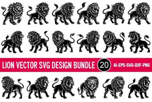 Download Lion Vector SVG Design Bundle - Lion Collection