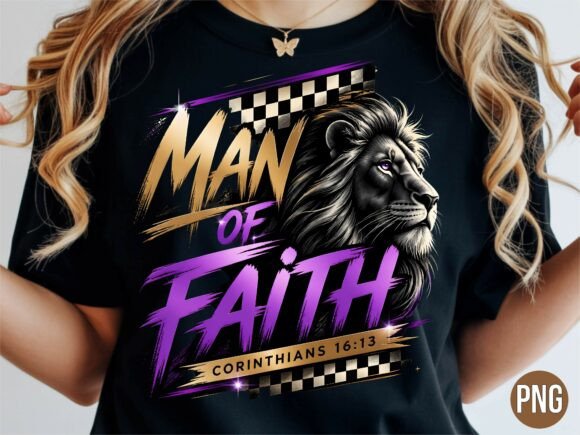 Download Man of Faith Lion Christian T-shirt PNG - Lion Collection