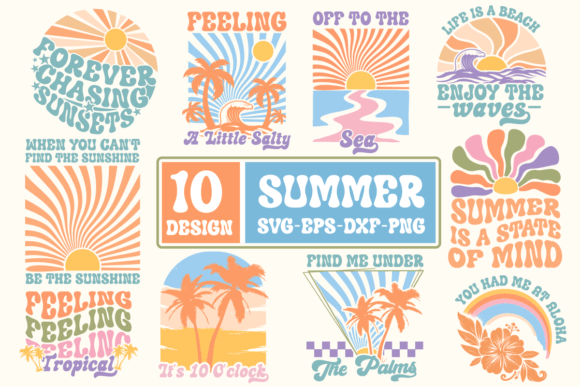 Download Boho Retro Summer SVG Bundle,Beach SVG - Summer svg Collection