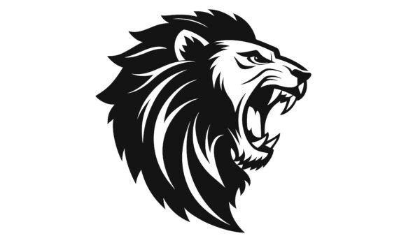 Download Aggressive Lion Head Vector Illustration - Lion Collection