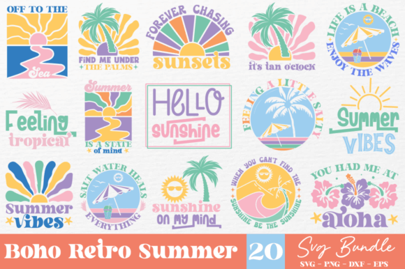 Download Boho Retro Summer SVG Bundle - Summer svg Collection