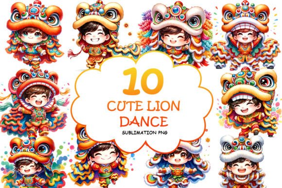 Download Cute Chinese Lion Dance Chibi PNG - Lion Collection